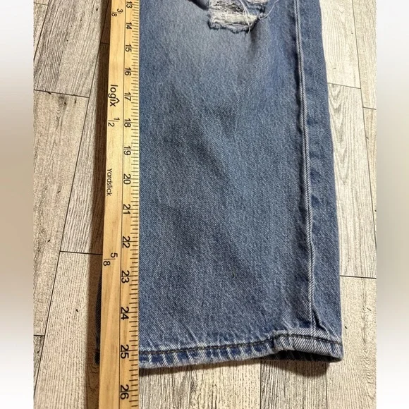Levis Jeans Womens 26W 27L Premium Ribcage Straight Ankle Distressed Button Fly - Picture 16 of 16